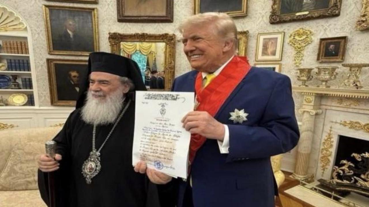 تفاصيل اجتماع بطريرك القدس مع ترمب